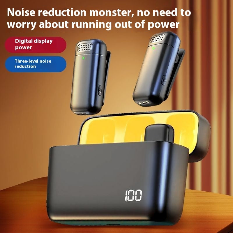 Wireless Collar Clip Microphone Portable Design With Charging Recording