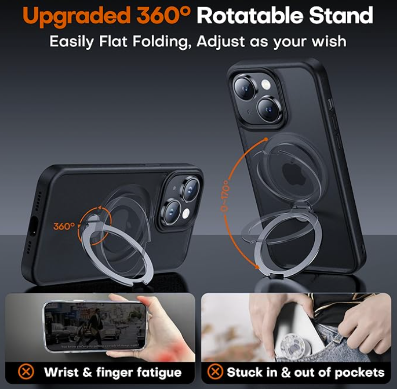 iphone Protective Case with Rotating Pivot Magnetic Stand