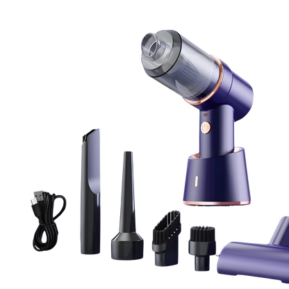 Wireless handheld car cleaner vacuum with multiple attachments and charger, ideal for cheap car vacuum needs.