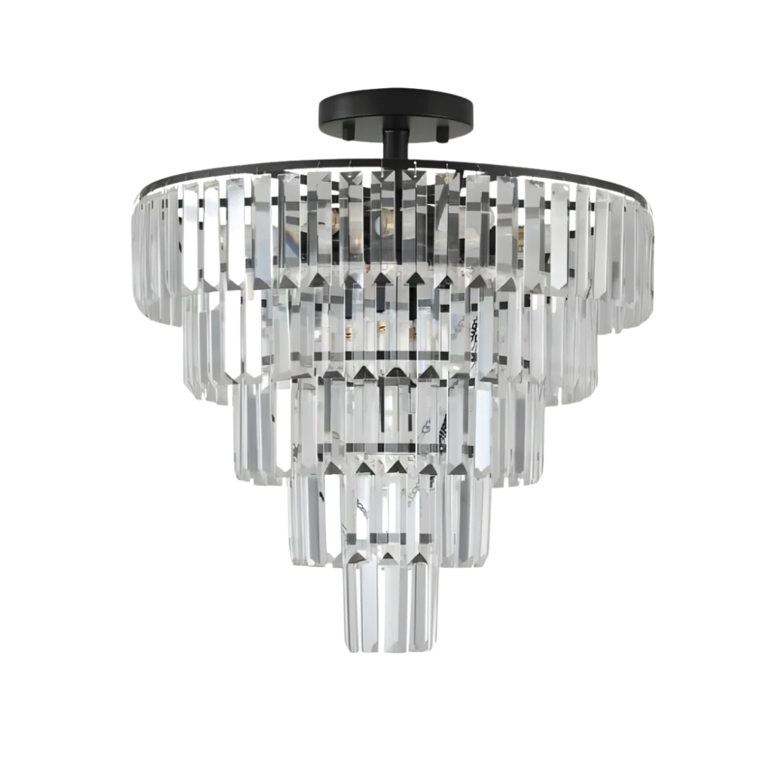 Large Black Crystal Chandelier, Contemporary Style Chandelier, Dining Room, Living Room, Bedroom - Bulb Not Included  Unavailable Platforms- Temu