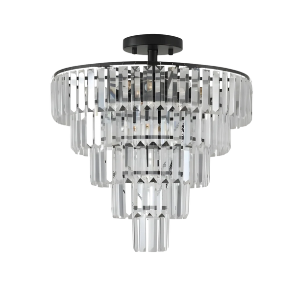 Large Black Crystal Chandelier, Contemporary Style Chandelier, Dining Room, Living Room, Bedroom - Bulb Not Included  Unavailable Platforms- Temu