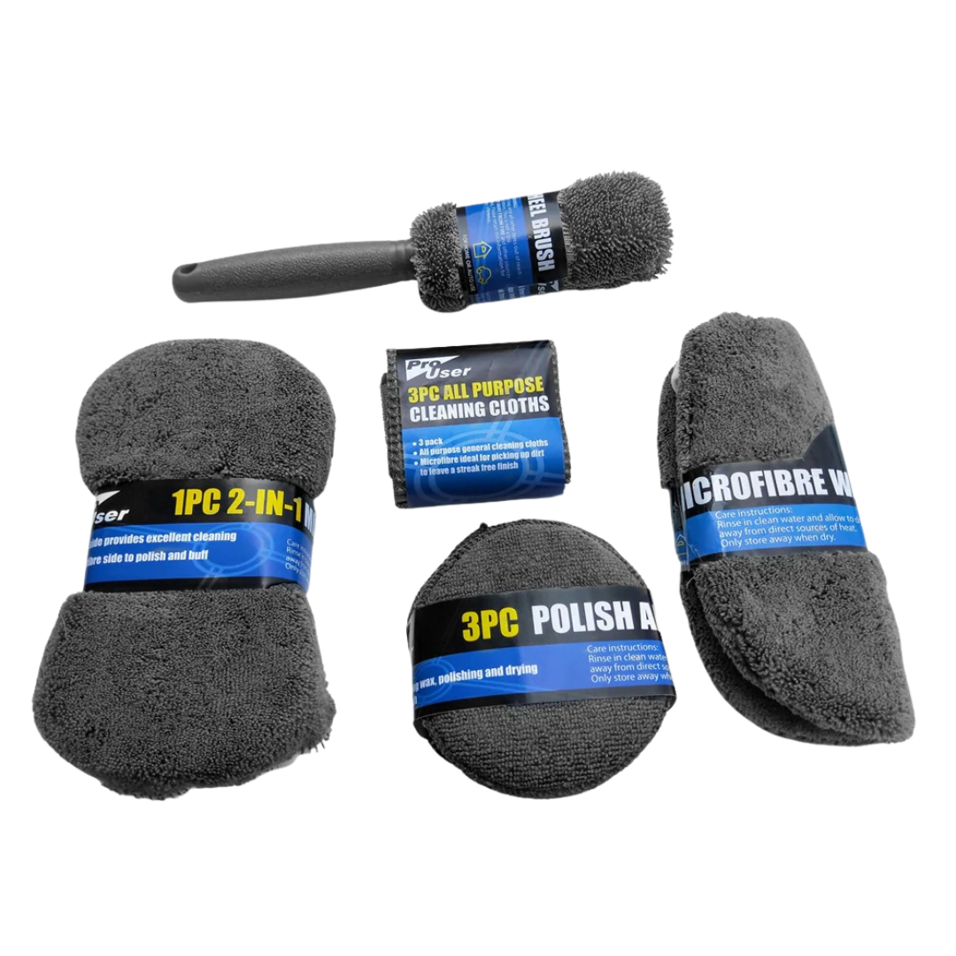 Car Cleaning Cloth Waxing Sponge Wheel Hub Brush 9-piece Set