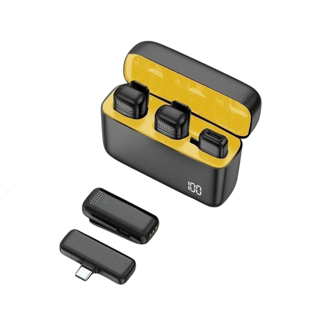 Wireless Collar Clip Microphone Portable Design With Charging Recording