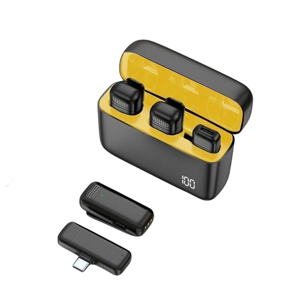 Wireless Collar Clip Microphone Portable Design With Charging Recording