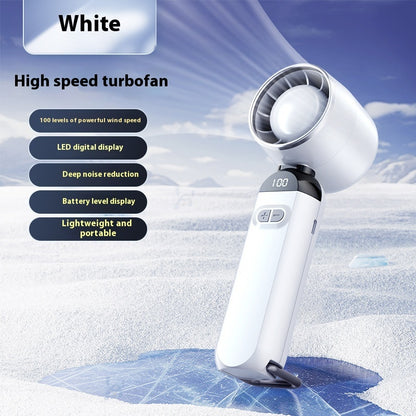 Portable Turbine Strong Digital Display Folding Mini Handheld Fan