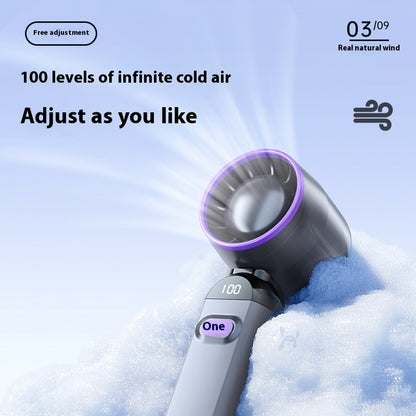 Portable Turbine Strong Digital Display Folding Mini Handheld Fan