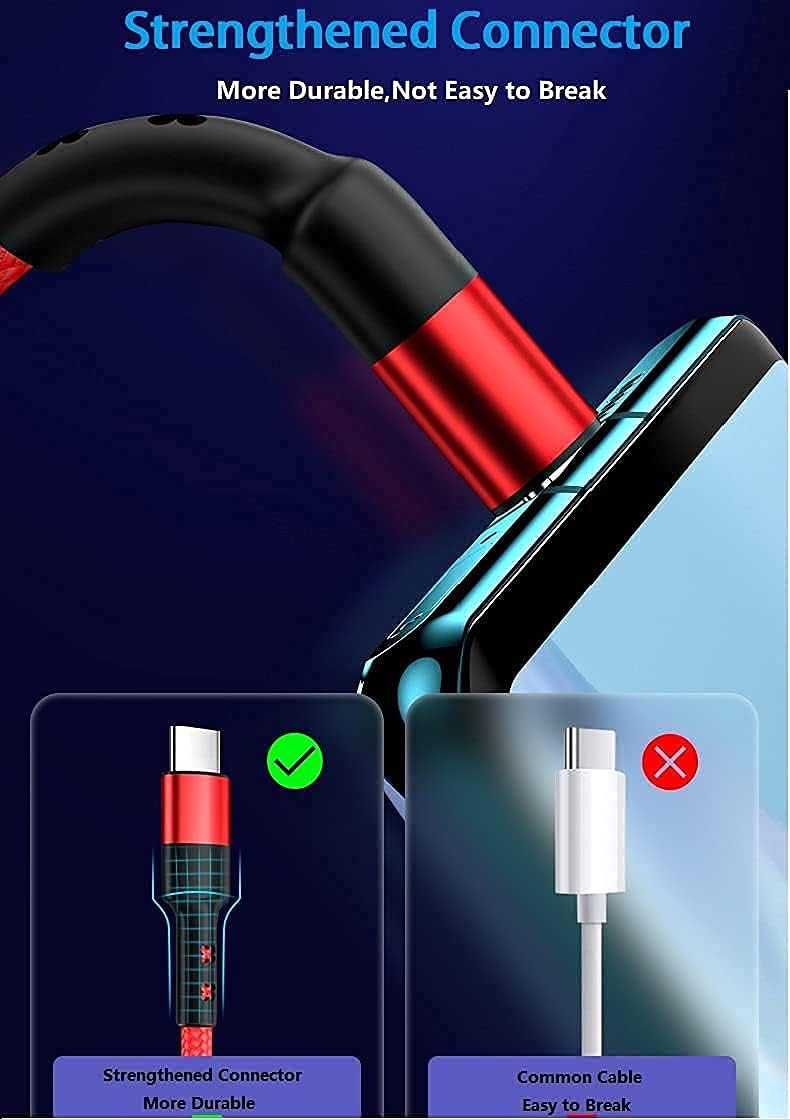 Braided Double Type C 0.3m-2m, 60W Fast Charging Cable