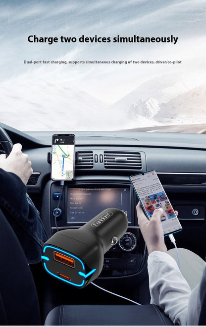 Earldom 2-in-1 Car Charger, 20W, Type C and USB