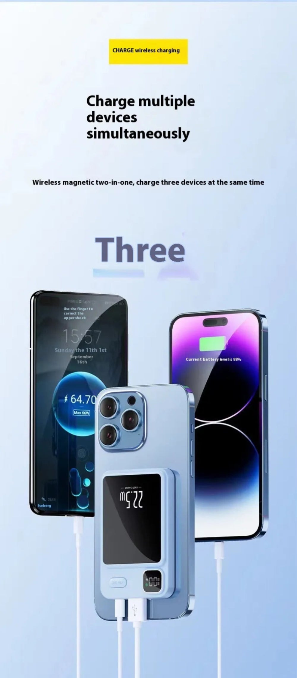 Magnetic Wireless 22W Fast Charge Power Bank