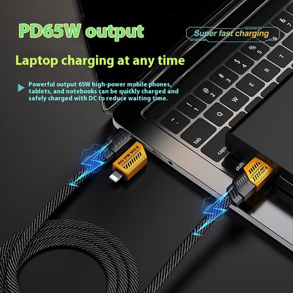 4-in-1 Braided Fast Charger, 1m/2 meter length, lightning, Type C and USB