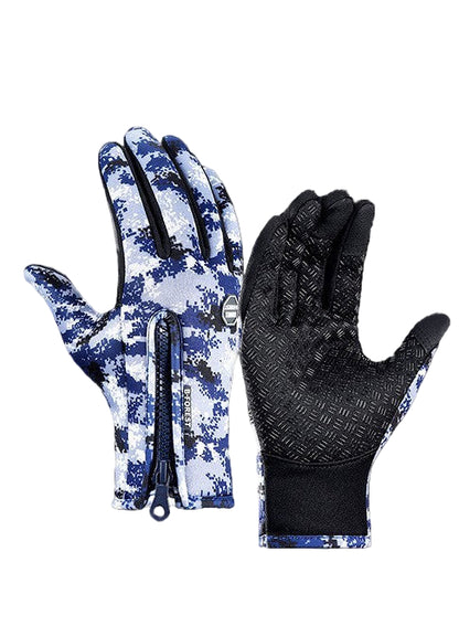 Winter Gloves Touch Screen Riding Motorcycle Sliding Waterproof Sports Gloves With Fleece