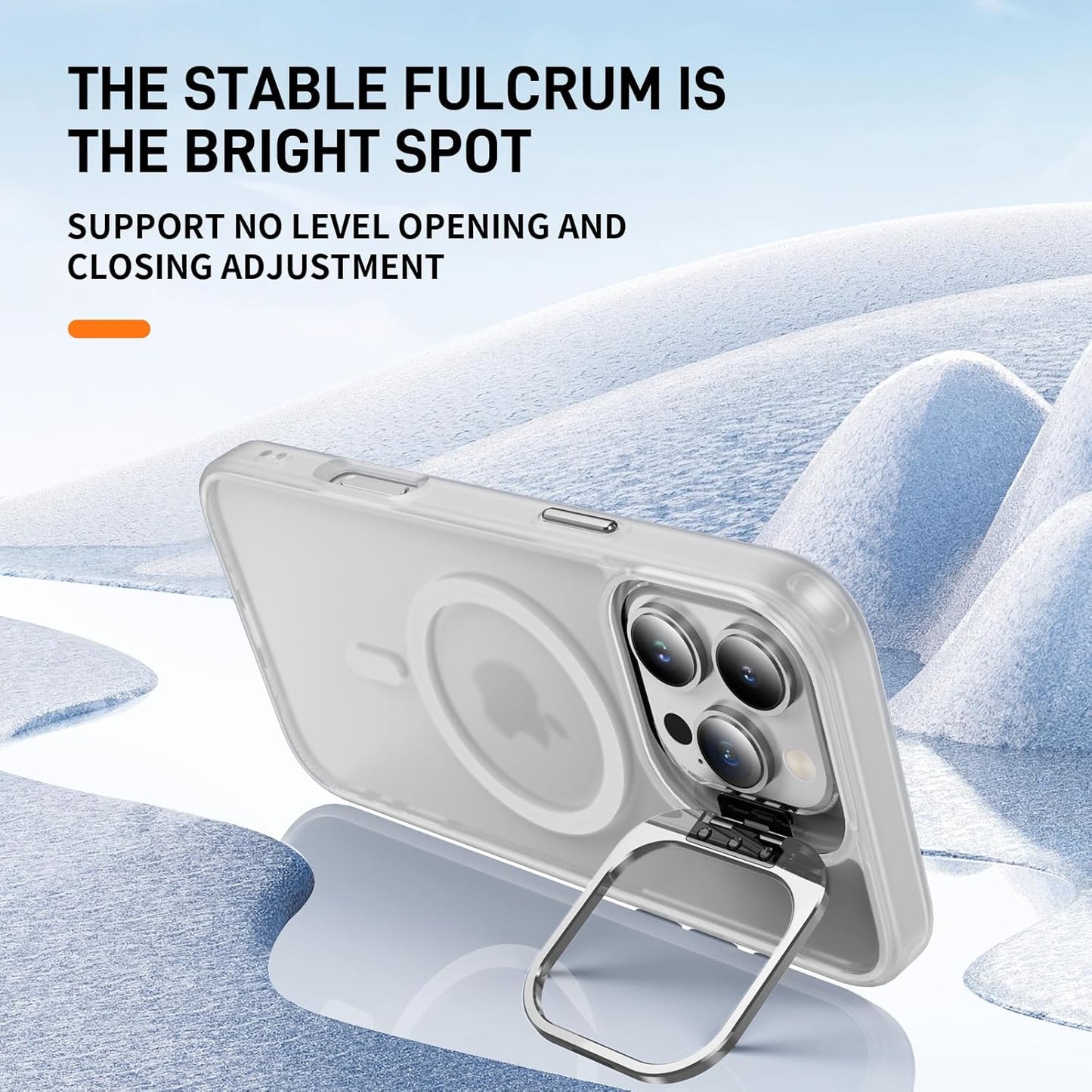 Magsafe Military-Grade Protective Clear Case, Built-in Stash Stand