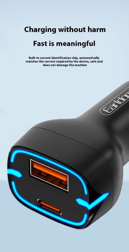 Earldom 2-in-1 Car Charger, 20W, Type C and USB