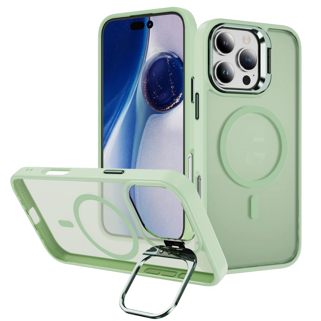 Magsafe Military-Grade Protective Clear Case, Built-in Stash Stand