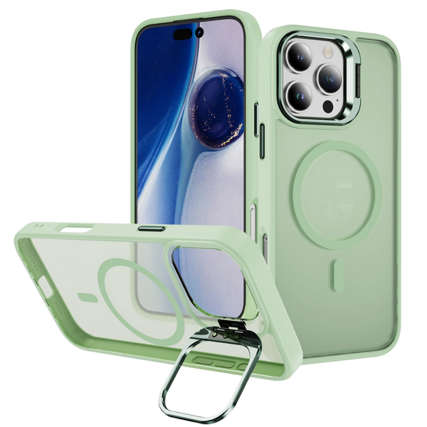 Magsafe Military-Grade Protective Clear Case, Built-in Stash Stand