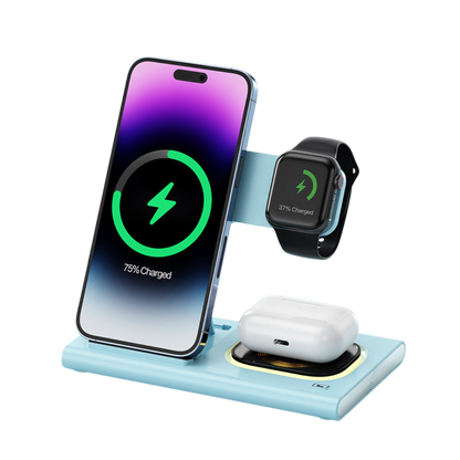 3 IN 1 15W Wireless Charger Magnetic Fast Charging Stand