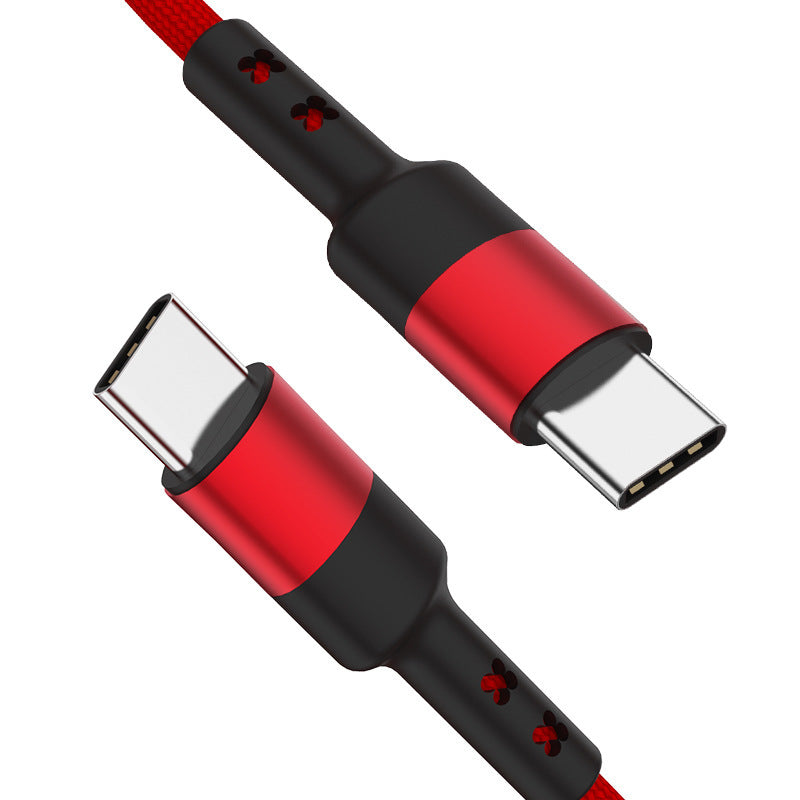 Braided Double Type C 0.3m-2m, 60W Fast Charging Cable