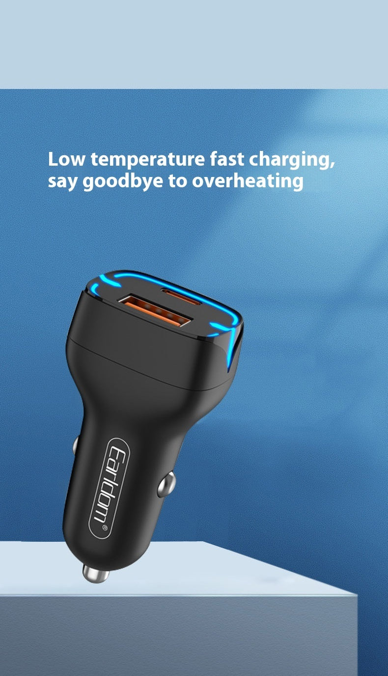 Earldom 2-in-1 Car Charger, 20W, Type C and USB