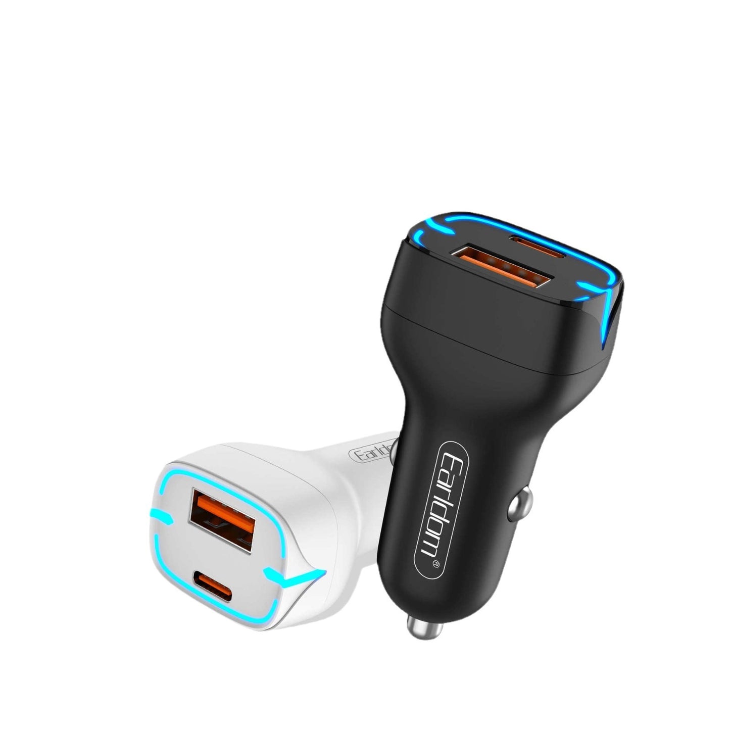 Earldom 2-in-1 Car Charger, 20W, Type C and USB