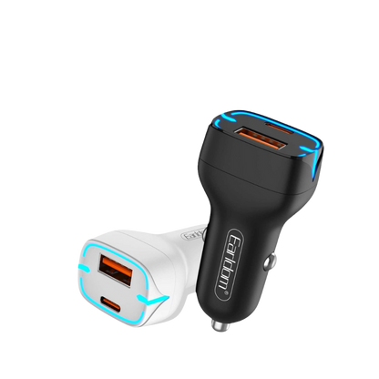 Earldom 2-in-1 Car Charger, 20W, Type C and USB