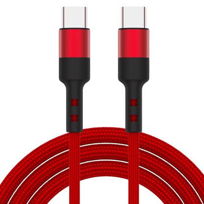 Braided Double Type C 0.3m-2m, 60W Fast Charging Cable