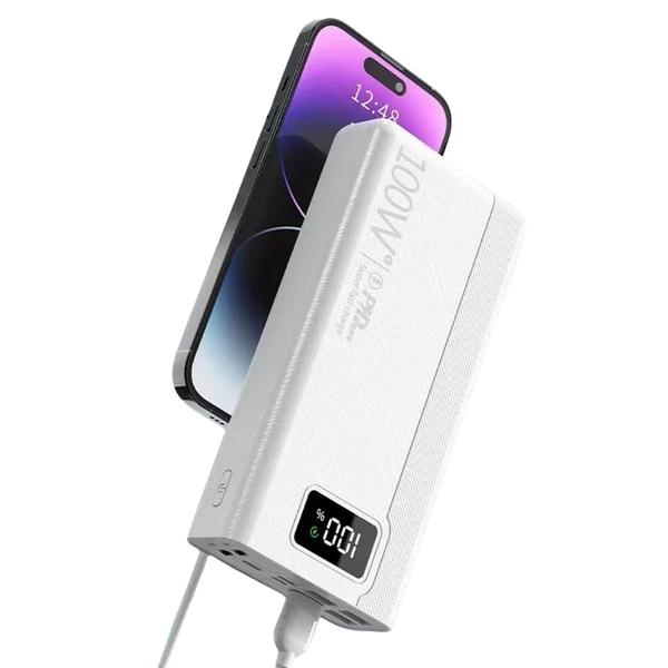 100W Power Bank With Digital Display and Multiple Ports and Built in Flashlight