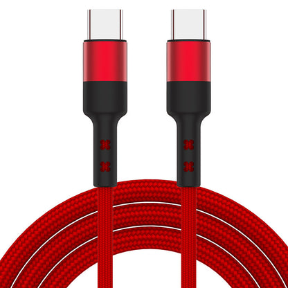 Braided Double Type C 0.3m-2m, 60W Fast Charging Cable