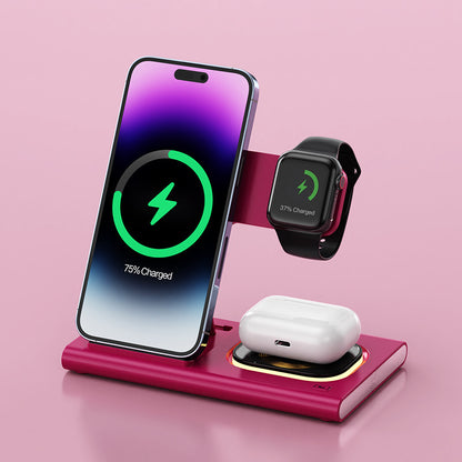 3 IN 1 15W Wireless Charger Magnetic Fast Charging Stand