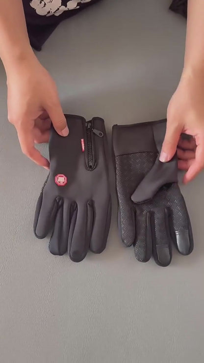 Winter Gloves Touch Screen Riding Motorcycle Sliding Waterproof Sports Gloves With Fleece